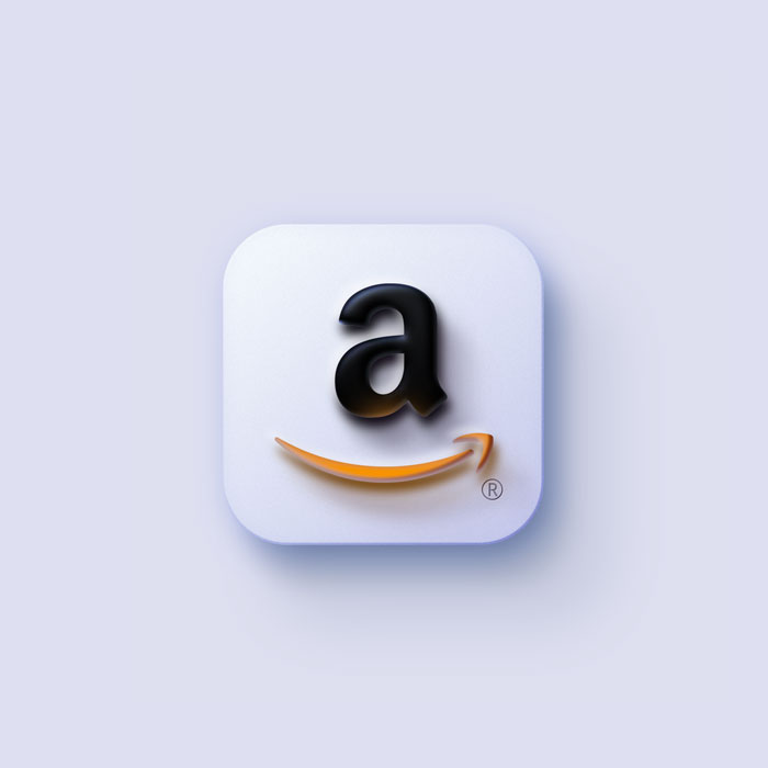 3D Skeuomorphic Design of Amazon Icon - Designrshub