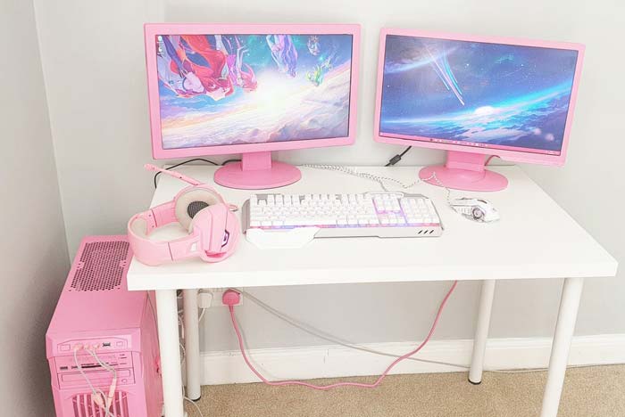 pink computer pc