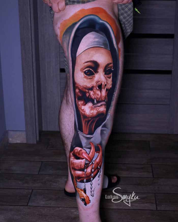 Horror Nun Style Tattoo