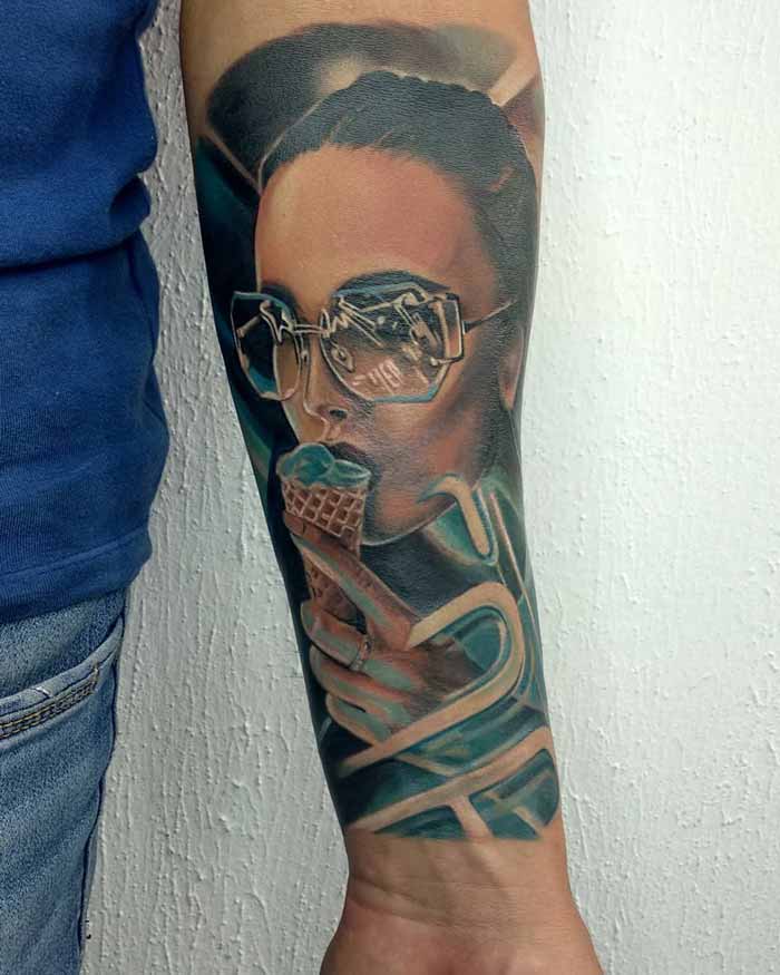 Girl Tattoo in Arm